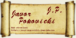Javor Popovicki vizit kartica